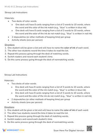 Stroop Effect Lab: Color Word Test - Cognitive Psychology Activity