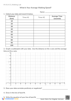 Walking Speed Lab: Graphing & Data Analysis Worksheet
