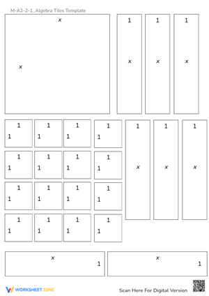 Printable Algebra Tiles Template - Visualize Algebraic Equations