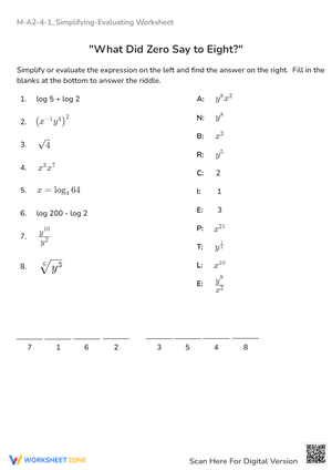 Algebra 2 Riddle: Simplify Expressions & Solve! (9-12 Grade)