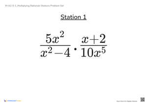 Multiplying Rational Expressions Worksheet - Algebra 2 Practice