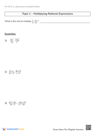 Multiplying Rational Expressions: Algebra 2 Practice Problems