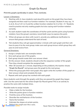 Graph Go Round Math Activity