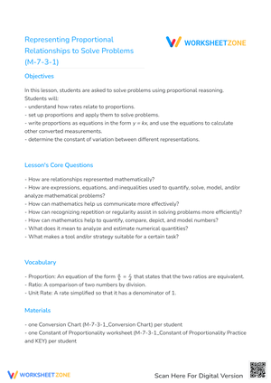 Representing Proportional Relationships to Solve Problems (M-7-3-1)