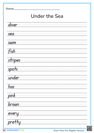 Under the Sea Handwriting Fun