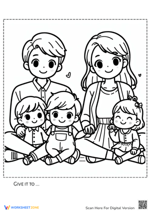 Creative Family Coloring Page