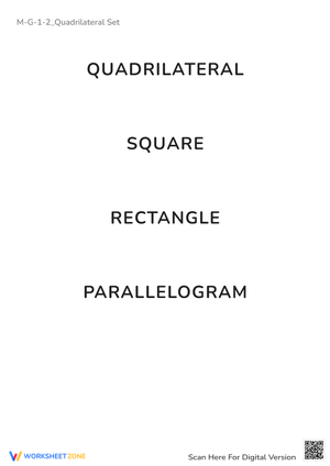 Quadrilateral Vocabulary: Square, Rectangle, Parallelogram - Grades 3-5