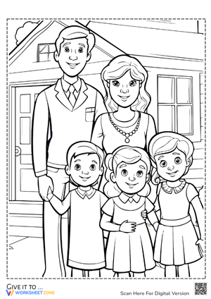 Creative Family Coloring Pages for Kids
