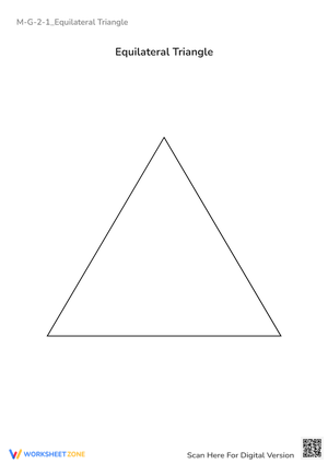 Equilateral Triangle Worksheet - Geometry Shape Recognition & Coloring