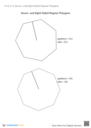 Heptagon & Octagon Geometry: Apothem & Side Length Practice