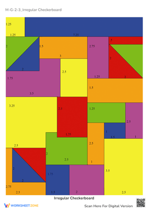 Irregular Shapes Area Challenge - Geometry Math Worksheet
