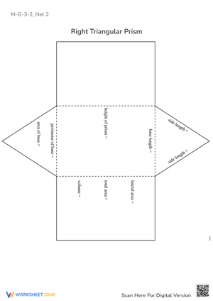 Right Triangular Prism Net - Foldable 3D Geometry Activity