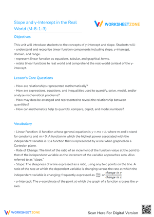Slope and y-Intercept in the Real World (M-8-1-3)