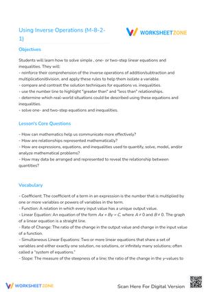 Using Inverse Operations (M-8-2-1)