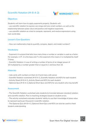 Scientific Notation (M-8-4-2)