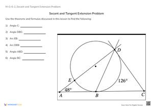 Secant & Tangent Geometry: Angle & Arc Measures Practice
