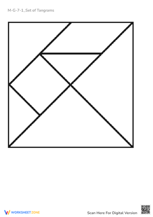 Tangram Puzzle Worksheet - Spatial Reasoning & Geometry Fun!