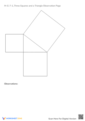 Three Squares & a Triangle: Geometric Observation Worksheet