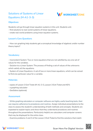 Solutions of Systems of Linear Equations