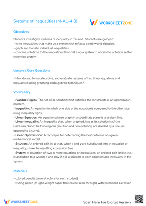 Systems of Inequalities (M-A1-4-3)