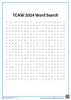TCAW 2024 Word Search | Essential College Activity