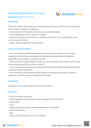 Graphing Systems of Two Linear Equations (M-A1-5-1)