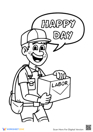 Labor Day Coloring: Planting Trees Theme