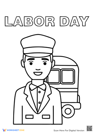 Labor Day Planting Trees Coloring Activity