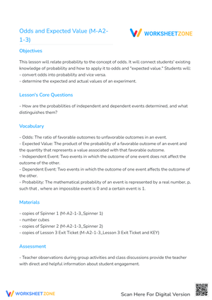 Odds and Expected Value (M-A2-1-3)