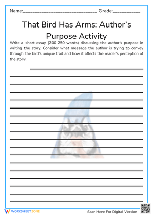 That Bird Has Arms: Author’s Purpose Activity