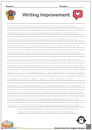 Reflective Writing Worksheet