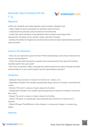 Absolute Value Functions (M-A2-7-1)