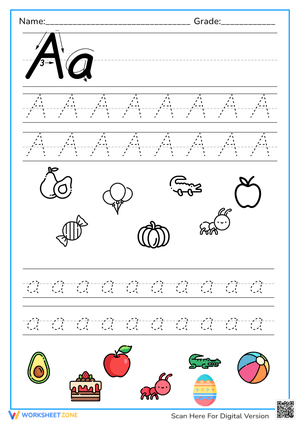 Letter A Tracing Practice