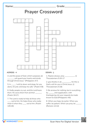 Prayer Crossword
