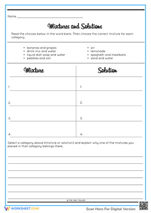 Mixtures and Solutions 