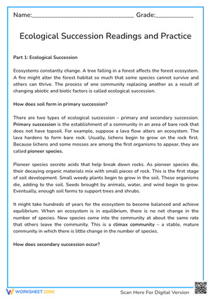 Ecological Succession Readings and Practice