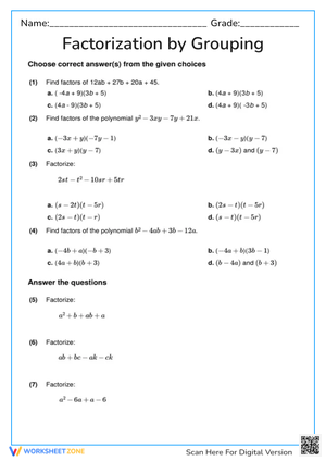 Factorization by Grouping
