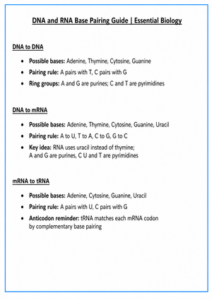 DNA and RNA Base Pairing Guide | Essential Biology