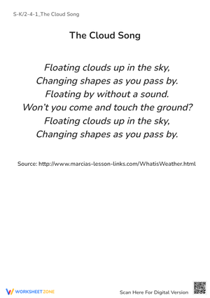 'The Cloud Song' Poem: Reading Comprehension