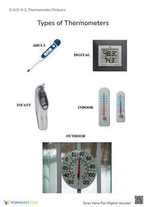Explore Temperatures with Thermometer Pictures Worksheet