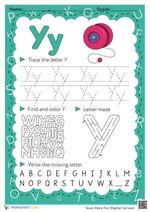 Trace the Letter Y