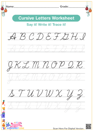 Cursive Letters Worksheet