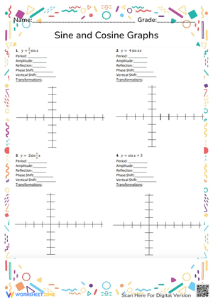 Sine and Cosine Graphs Worksheet