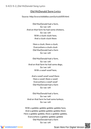 S-K2-5-2_Old McDonald Song Lyrics