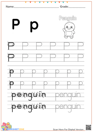 Tracing letter P