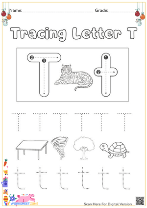 Tracing Letter T