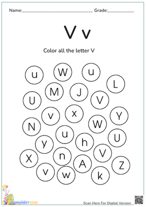 Letter V Worksheet