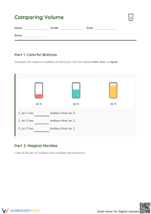 Comparing Volume Worksheet | Grade 3 Math Printable