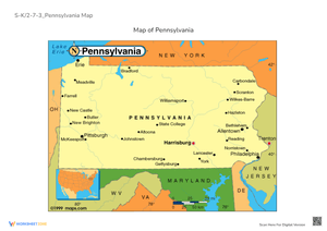 Pennsylvania Map Worksheet - State Capitals & Neighbors!