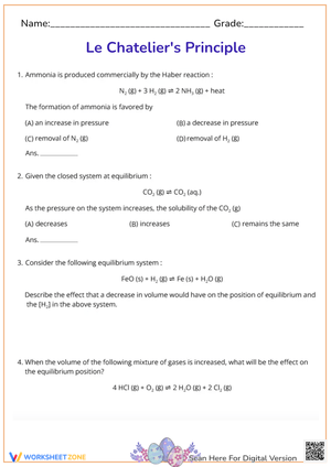 Explore Le Chatelier's Principle with this Worksheet